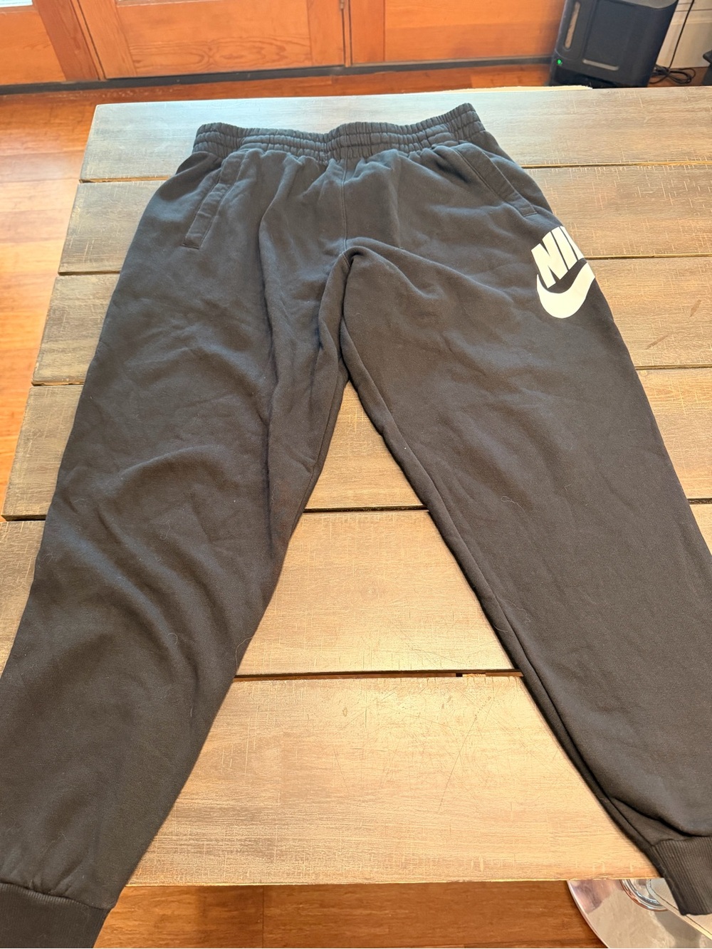 Nike Black Jogger Sweatpants with White Swoosh